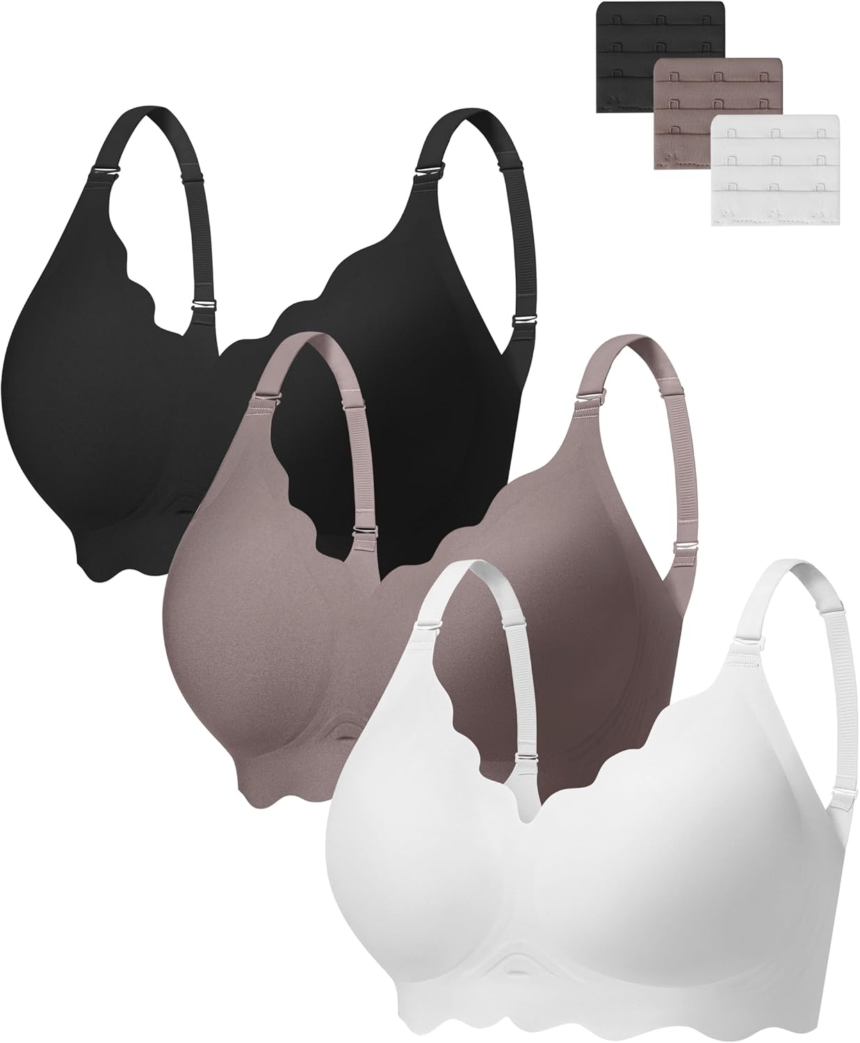 Angelhood Seamless Bras Women Soft Jelly Push Up Wireless Bra Supportive V Neck No Underwire Comfort Tshirt Bralettes
