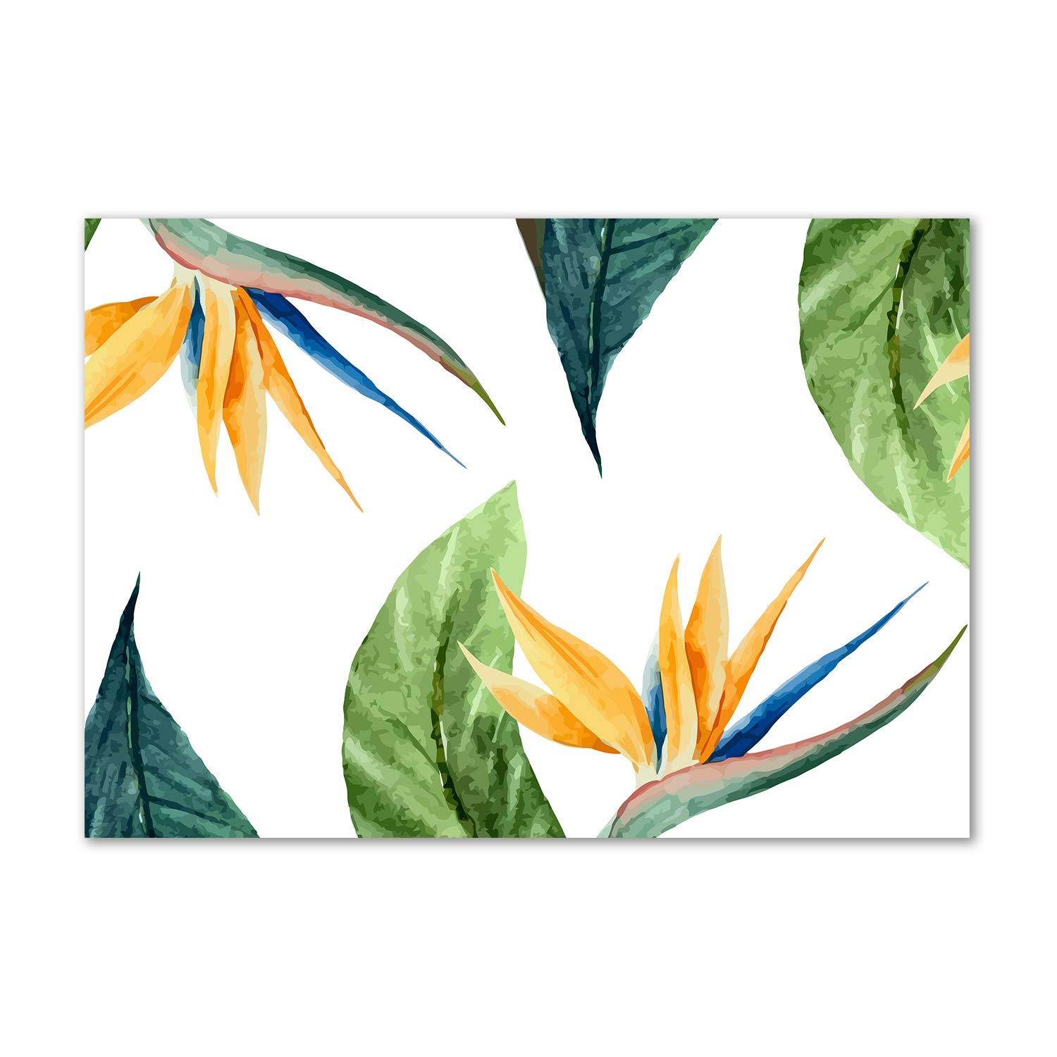 Tableau en verre acrylique de qualité supérieure fleurs tropicales Tulup
