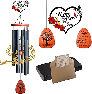 Memorial Wind Chimes for Loss of Mother, Wind Chimes in Memory of a Loved one,Memorial Gifts for Loss of Mom,Loss of A Mother Sympathy Gifts, Bereavement Condolence Remembrance Gift for Loss of Mom ﻿