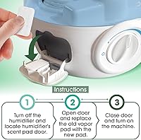 Vista 6 de Paquete de 20 almohadillas humidificadoras de eucalipto mentol - Recambios de almohadilla de vapor calmante para aliviar la congestión en todos