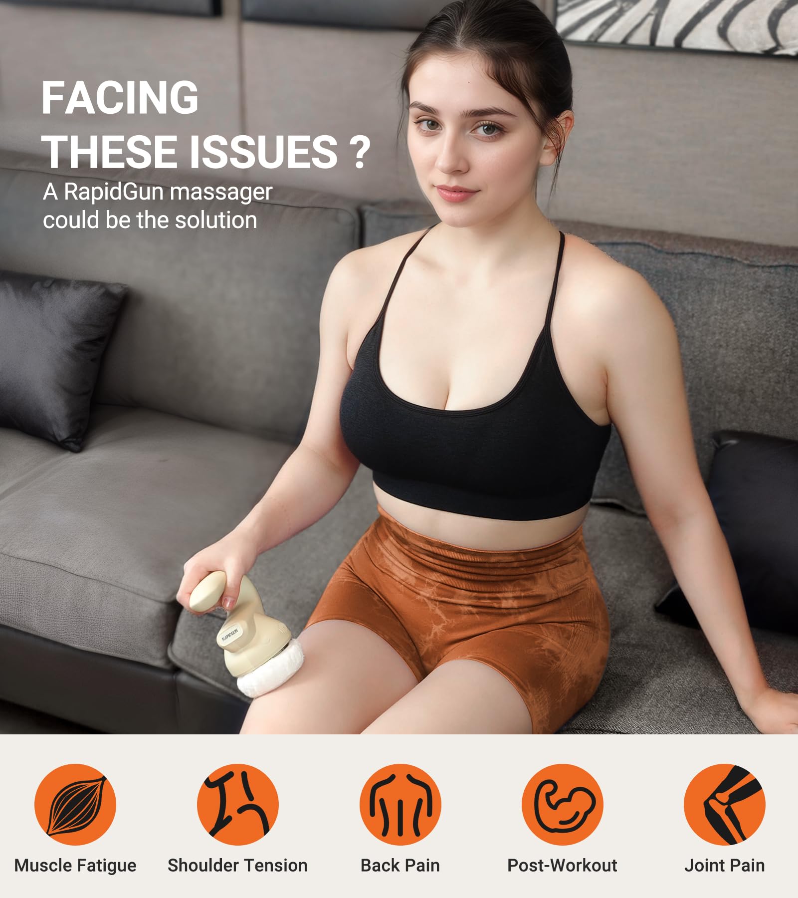 Prime Mini-Massagegerät - Deep Tissue Rückenmassagegerät mit rotierenden und vibrierenden Therapie, einstellbare Multi-Speed-Trigger-Punkt-Massage-Tool für Schmerzlinderung