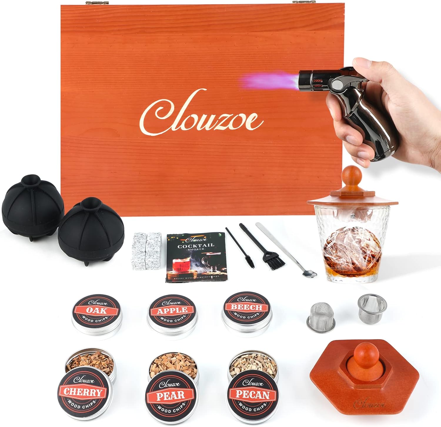 Cocktail Smoker Kit with Torch, Bourbon Smoker Infuser Kit