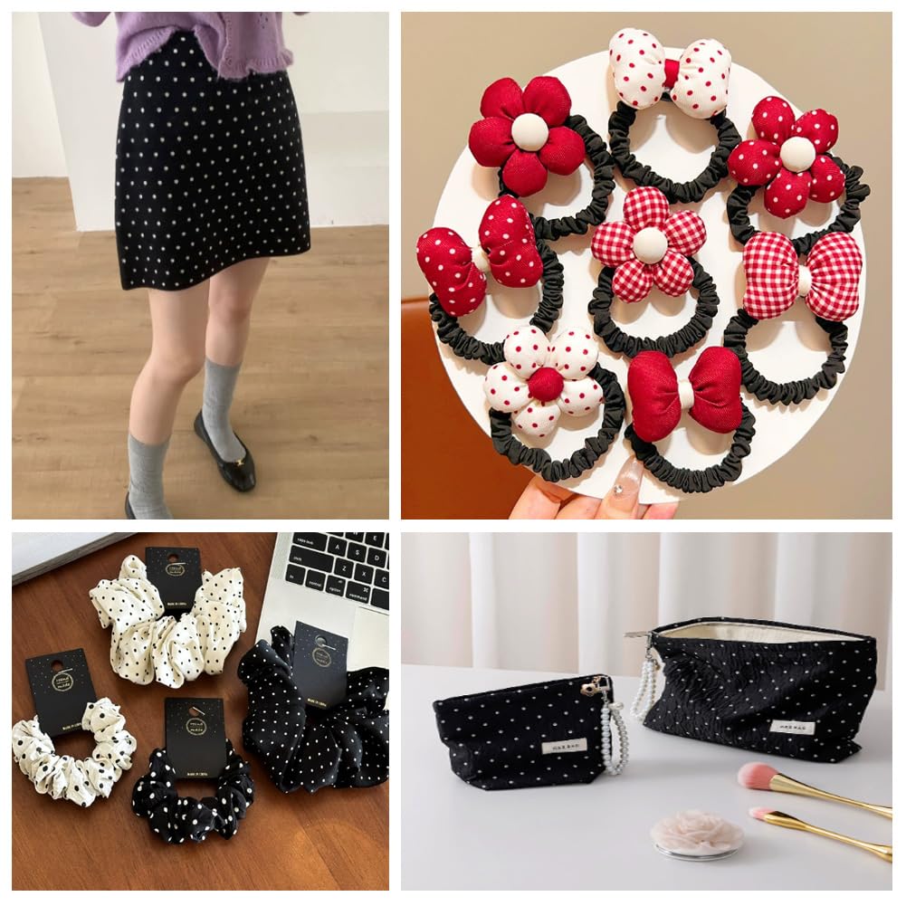 Lot de 20 tissus à pois carrés en coton pour vêtements, patchwork, couture, bricolage, artisanat, scrapbooking, matelassage, pantalons, vêtements faits à la main, décoration