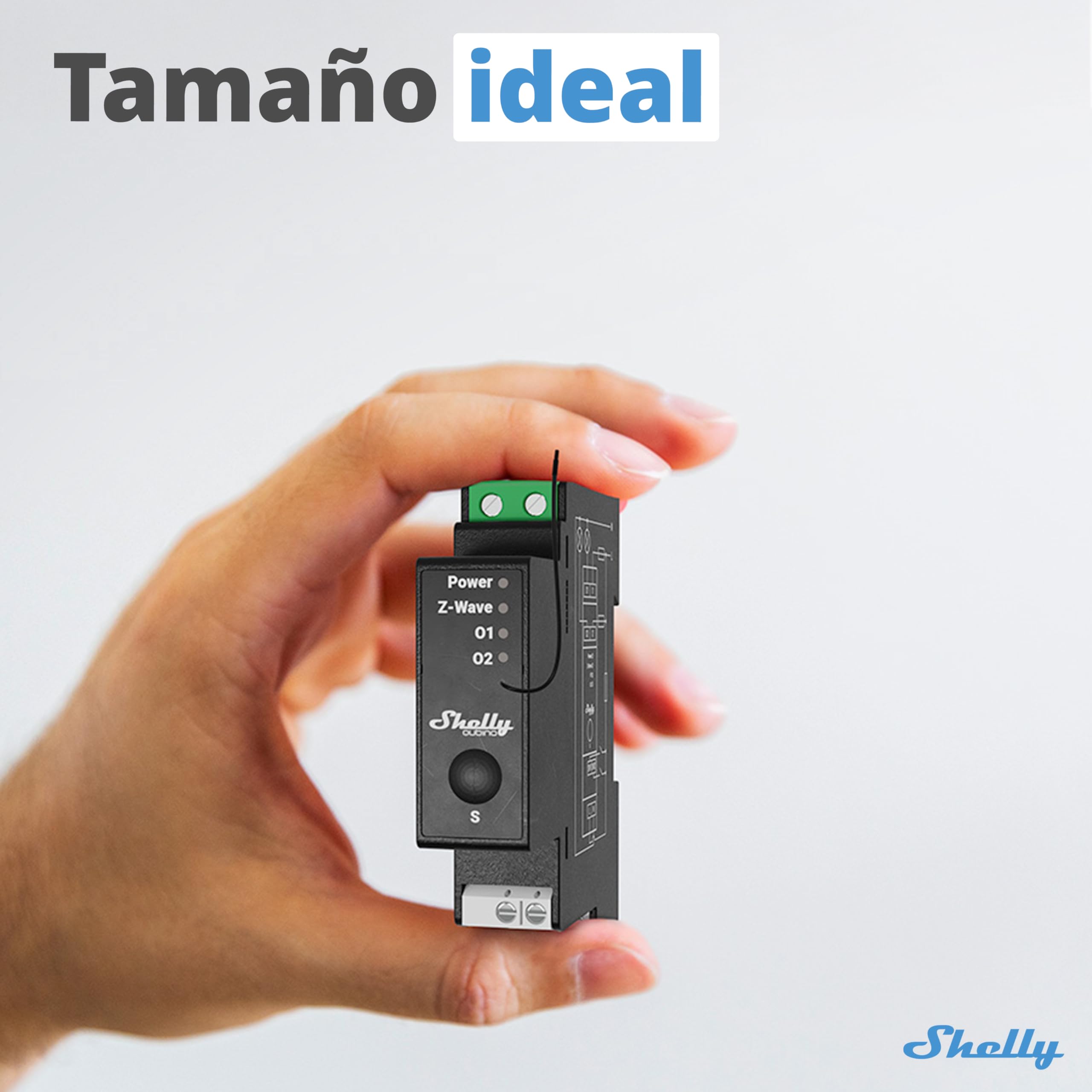 Shelly Wave Pro 2PM- 2 Canales De Carril DIN, Z-Wave 800 Series, Interruptor Inteligente Con Medición De Consumo, Automatización Del Hogar, Repetidor Red Extendida