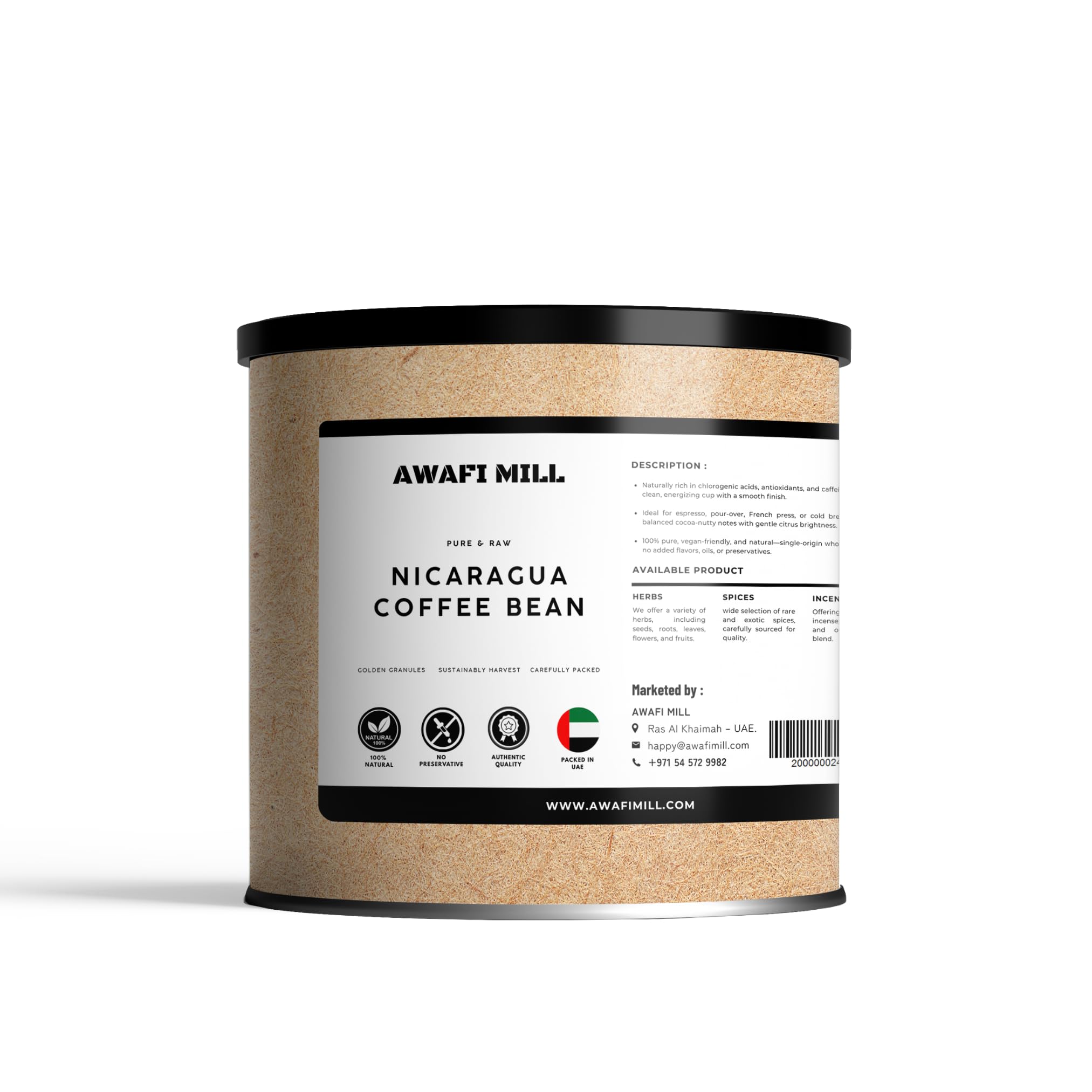 AWAFI MILL Nicaragua Coffee Beans | 100% Arabica | Single-Origin Whole Beans with Smooth & Balanced Flavor - 100 g | 3.5 Oz 1 100 g | 3.5 Oz