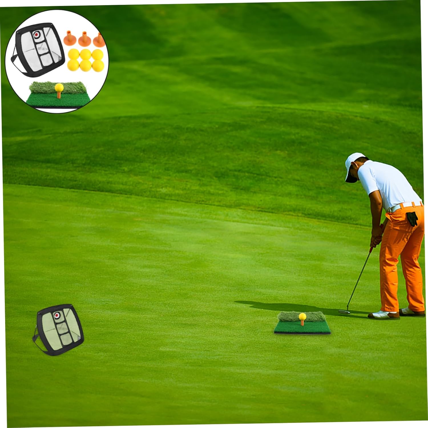 TOYANDONA 1set Nylon Golf Practice Set Swing Practice Net Cutting Net Training Portable Training Mats