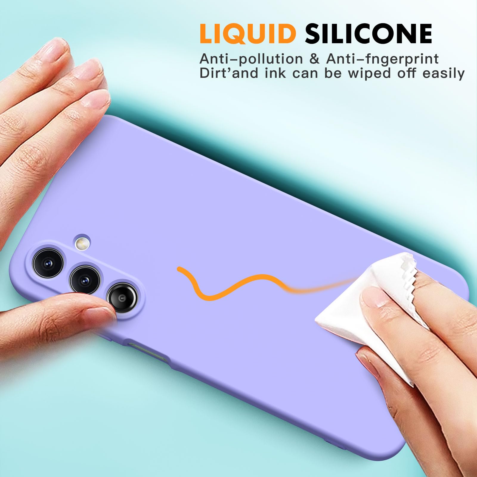Vansdon Cover Compatibile con Samsung Galaxy A16 4G/5G, 2 Pellicola Protettiva in Vetro Temperato, Gomma Gel di Silicone Liquida Antiurto Custodia - Viola