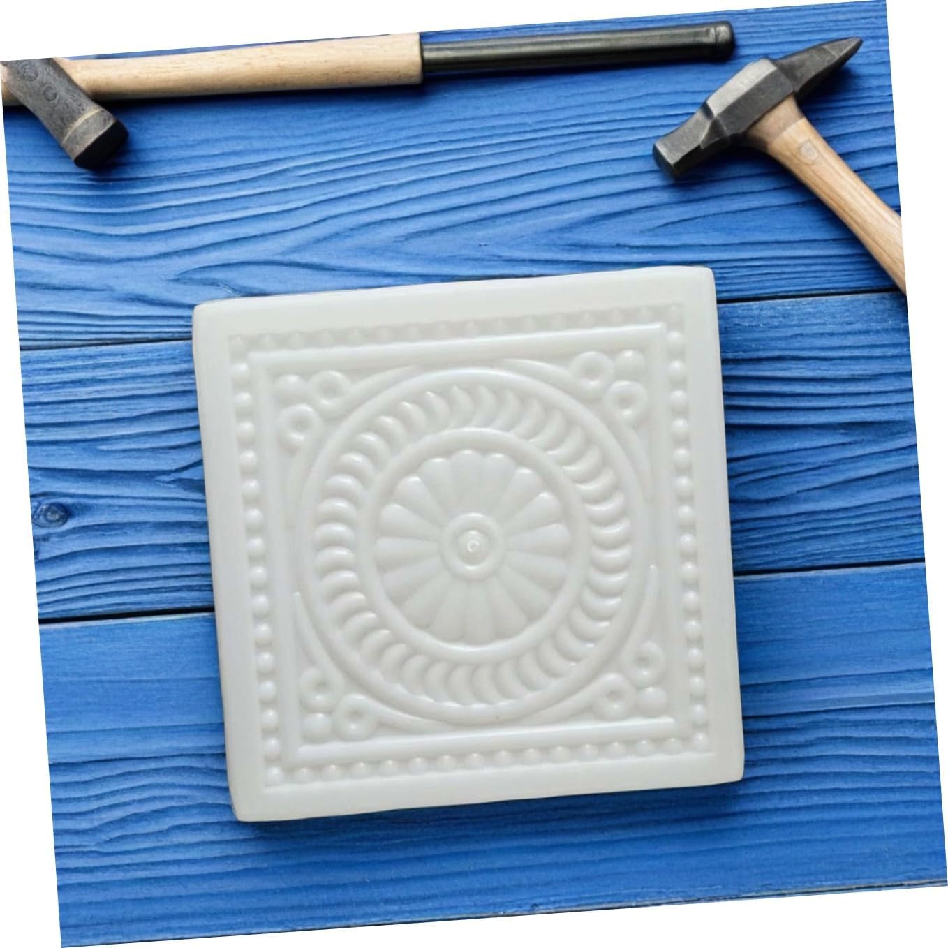 Garneck Square Stepping Stone Mold 37x37x6.5cm Reusable Concrete Paver Mold for Garden Pathway for Patio and Lawn