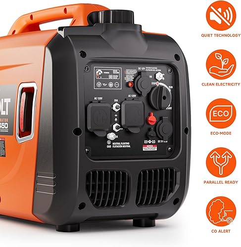 Miniatura 3 de AIVOLT Generador inversor de 4300 W a gas, portátil, súper silencioso, generador al aire libre, listo para herramientas de camping y uso doméstico
