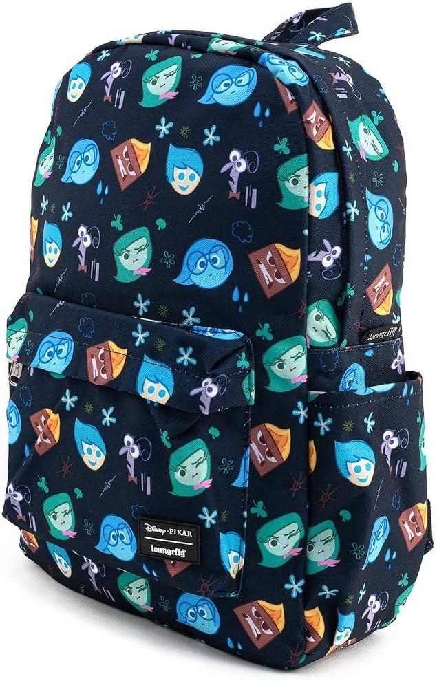 Disney Loungefly Inside Out Emotion Heads All Over Print Nylon Backpack
