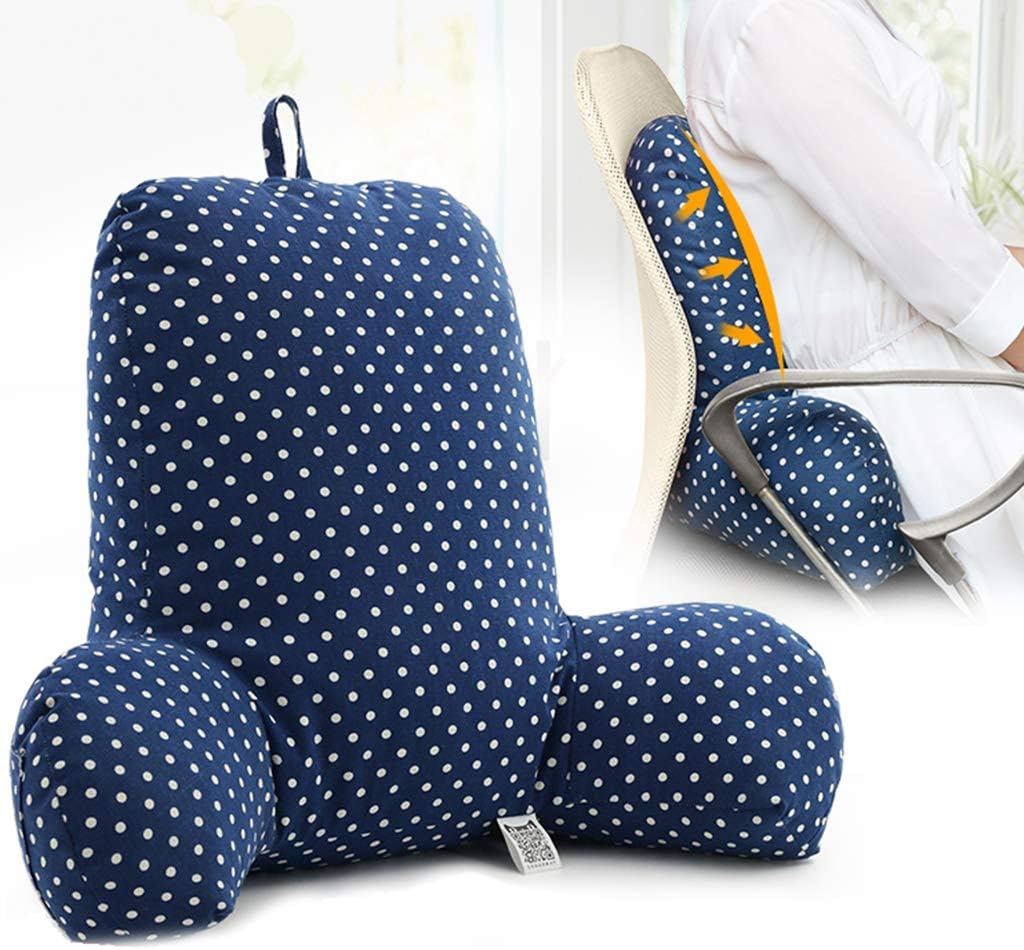 F Fityle Comfy Reading Pillow Bedrest Chair Sofa Bed Support of Lumbar & Back, Feather Velvet Filled for Breathable Comfortable - Blue Point : Home & Kitchen