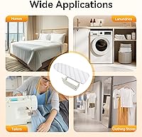 Vista 7 de Tabla de planchar montada en la pared, tabla de planchar retráctil giratoria de 180° con cubierta de 38.7 x 11.8 pulgadas, mesa de planchar de ropa