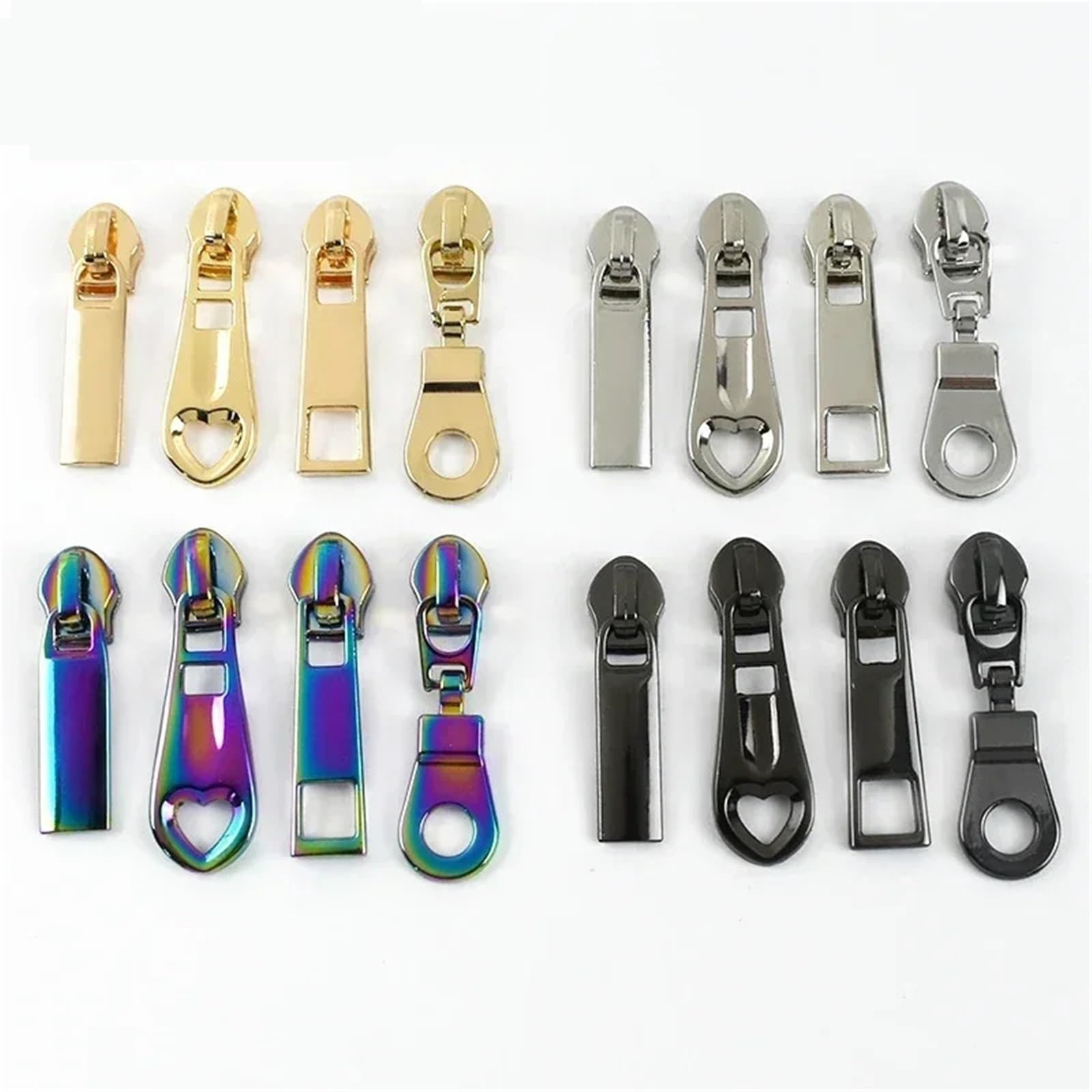 Remplacement des pièces de rechange, Tirettes à fermeture éclair, 50 pièces, curseur en Nylon 5S1-3 Multi for coudre la glissière plastique, tête de bande bobine(Lightgold,Size3)