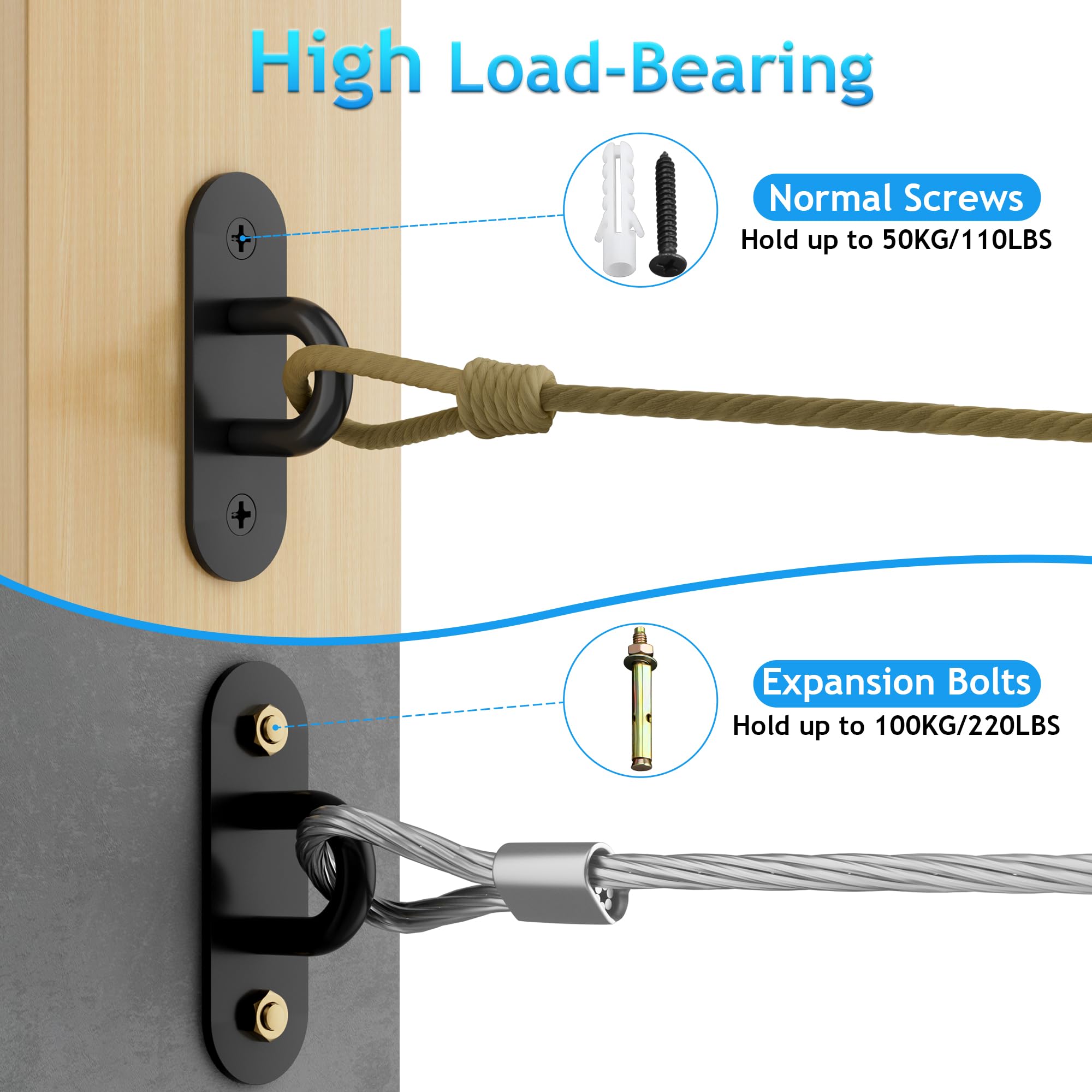 Amazon.com: SAYAYO 6 PCS Pad Eye Plate Hooks U Ceiling Hook for