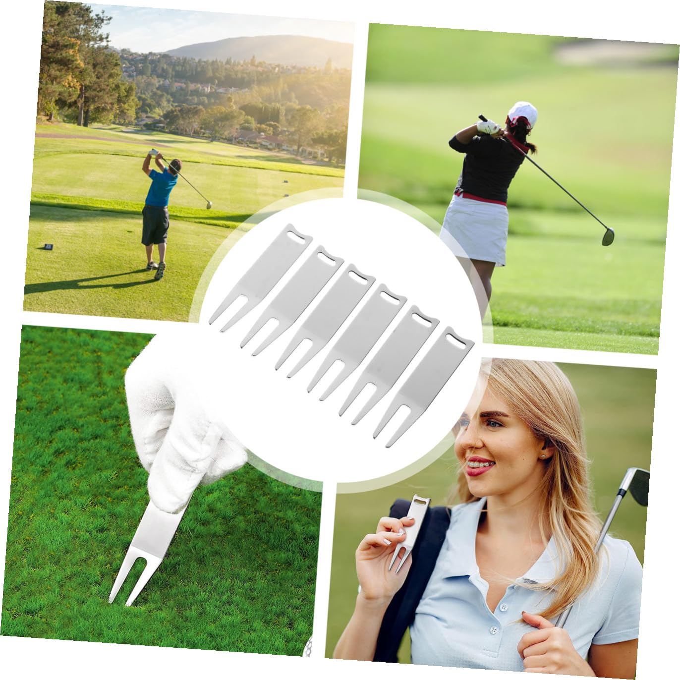 BESPORTBLE Werkzeug Zum Markieren Von Golfbällen Golfball Marker Golf Zubehör Golfzubehör Reparaturwerkzeug Für Golfrasen Golfgriffe Golfbedarf Tragbarer Golfmarker Eisen Silver 6st