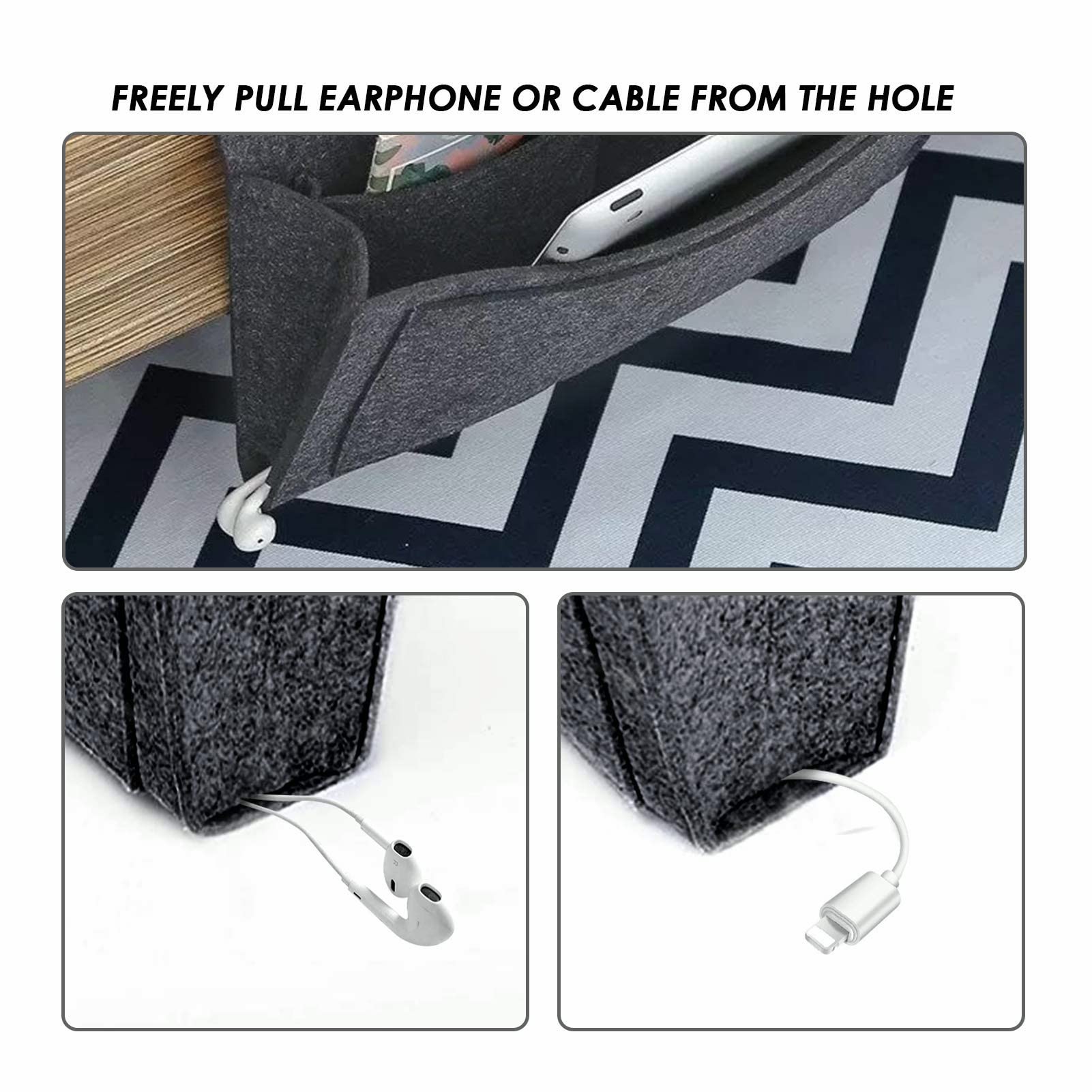 Organizer Da Divano Con Tasche - Porta Telecomando, Riviste, Cellulare, Grigio Chiaro - Foto 8