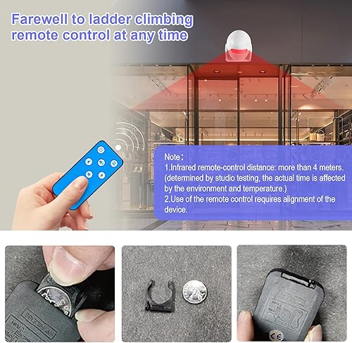 Miniatura 4 de Alarma con sensor de movimiento con 17 campanillas, 3 modos de alarma, 4 niveles de volumen, alarma inalámbrica con detector de movimiento con