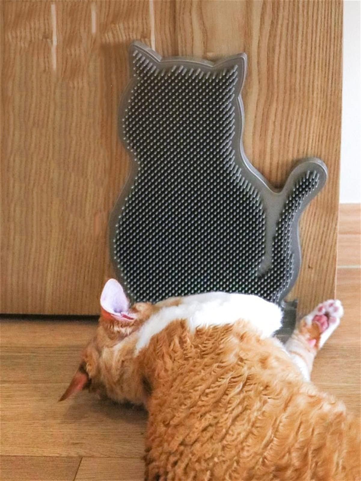 Katzenbürste Katze Selbstkosmetikerin - 3 In 1 Funktionskatze Bogen, Kurzhaarige Langhaarige Katze Ecke Pflegebürste, Glas Ecktürplatte Katze Gesicht Massage Kratzer (Color : Door cat Brush)