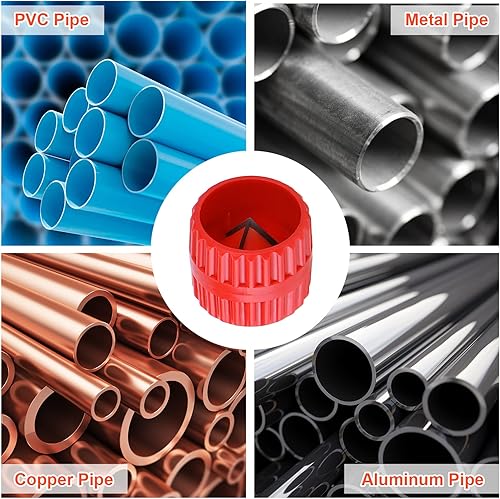 Miniatura 7 de Herramienta de desbarbado de tubo y calibre de profundidad de 14 '' a 1-58 '', herramienta de chaflán de tubería de escariador exterior interior de