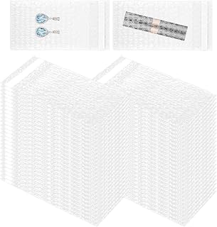 300pcs Clear Self-Sealing Bubble Wrap Pouches, 4x5.5 Inches Double Layer Plastic Bubble Bags, Small Shockproof Protective Packing for Business Moving Shipping Packaging Storage