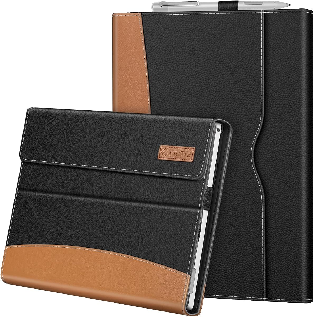 Fintie Case for 12.3 inch Microsoft Surface Pro 7 Plus, Pro 7/6/5/4/3 | Portfolio Business Cover, Pocket, Stylus Holder, Magnetic Closure, Compatible with Type Cover Keyboard, Black