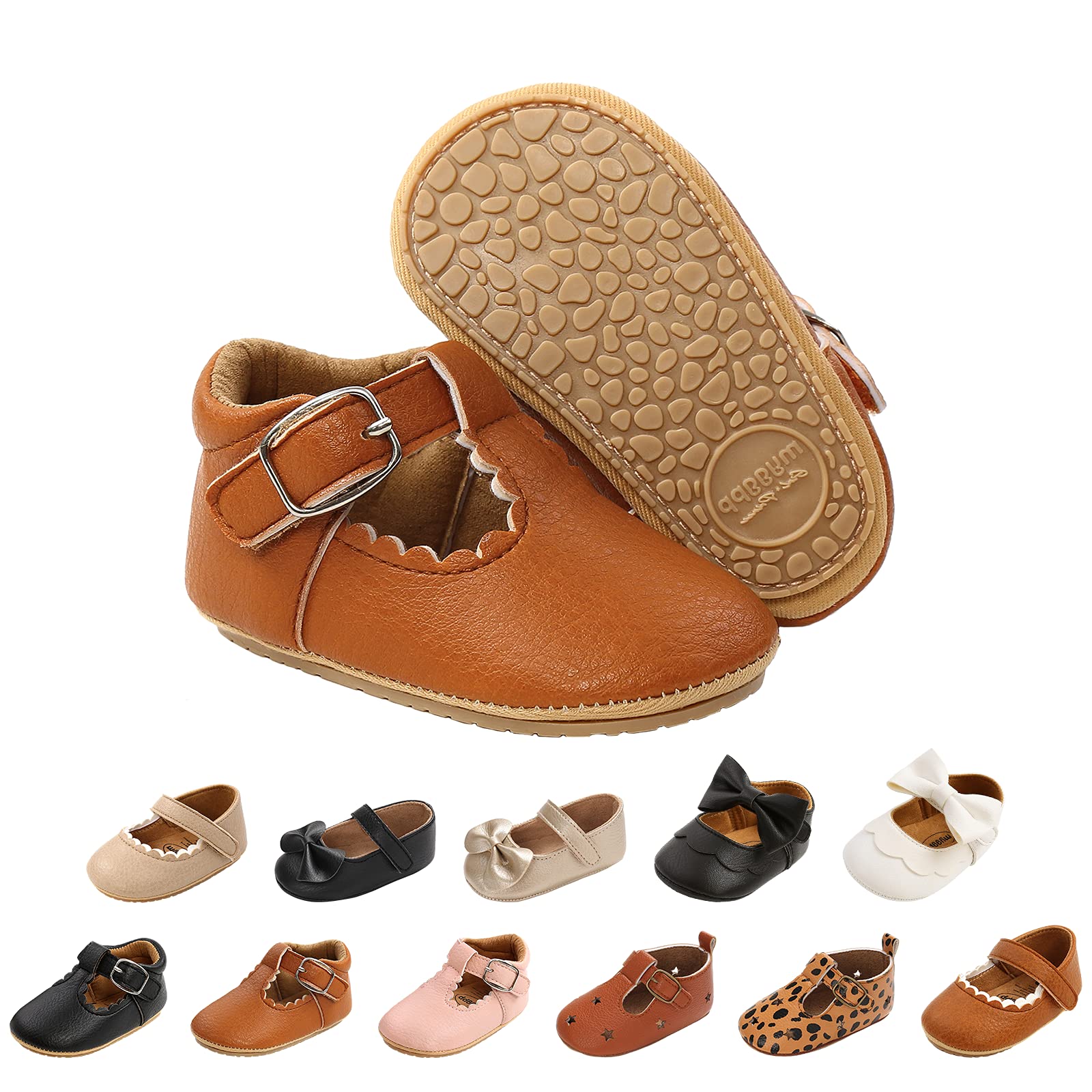Baby Girls First Walking Shoes Mary Jane PU Leather Anti-Slip Princess Shoes Infant Baby Shoes — view 9