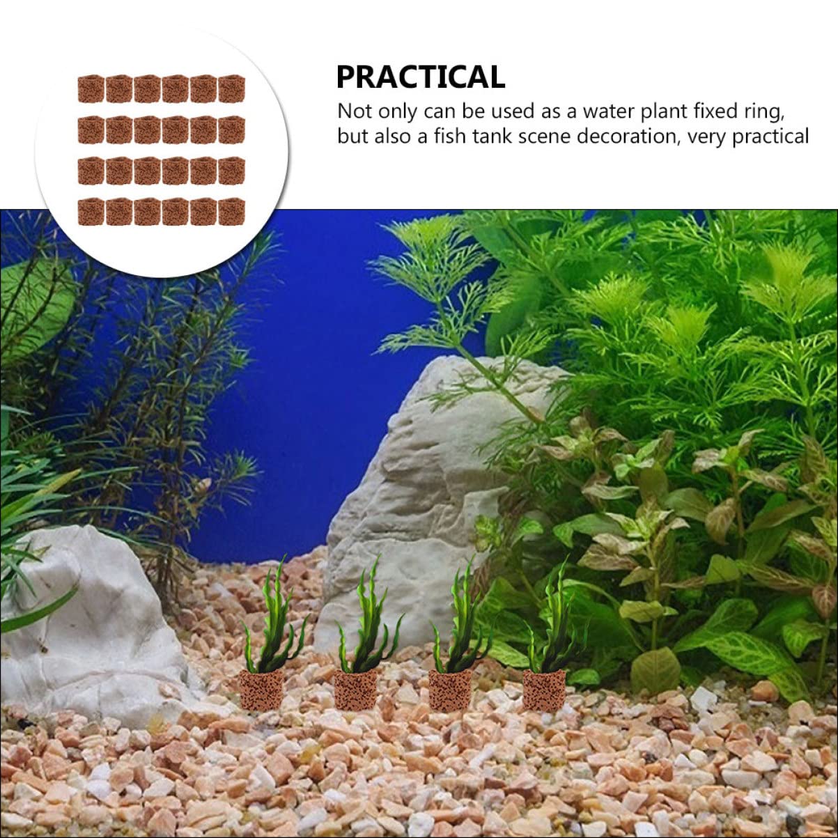 Aquarium-Pflanzenanker Aus Keramik – 12 Stück, 25 Mm Hoch, Feste Ringe Für Wasserpflanzen, Bio-Filtration