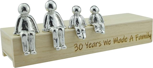30th Anniversary Idea - 30 Years We Made A Family Metal Ornament - Choose Your Family Combination Box & Woodgrain May Vary(2 Children)