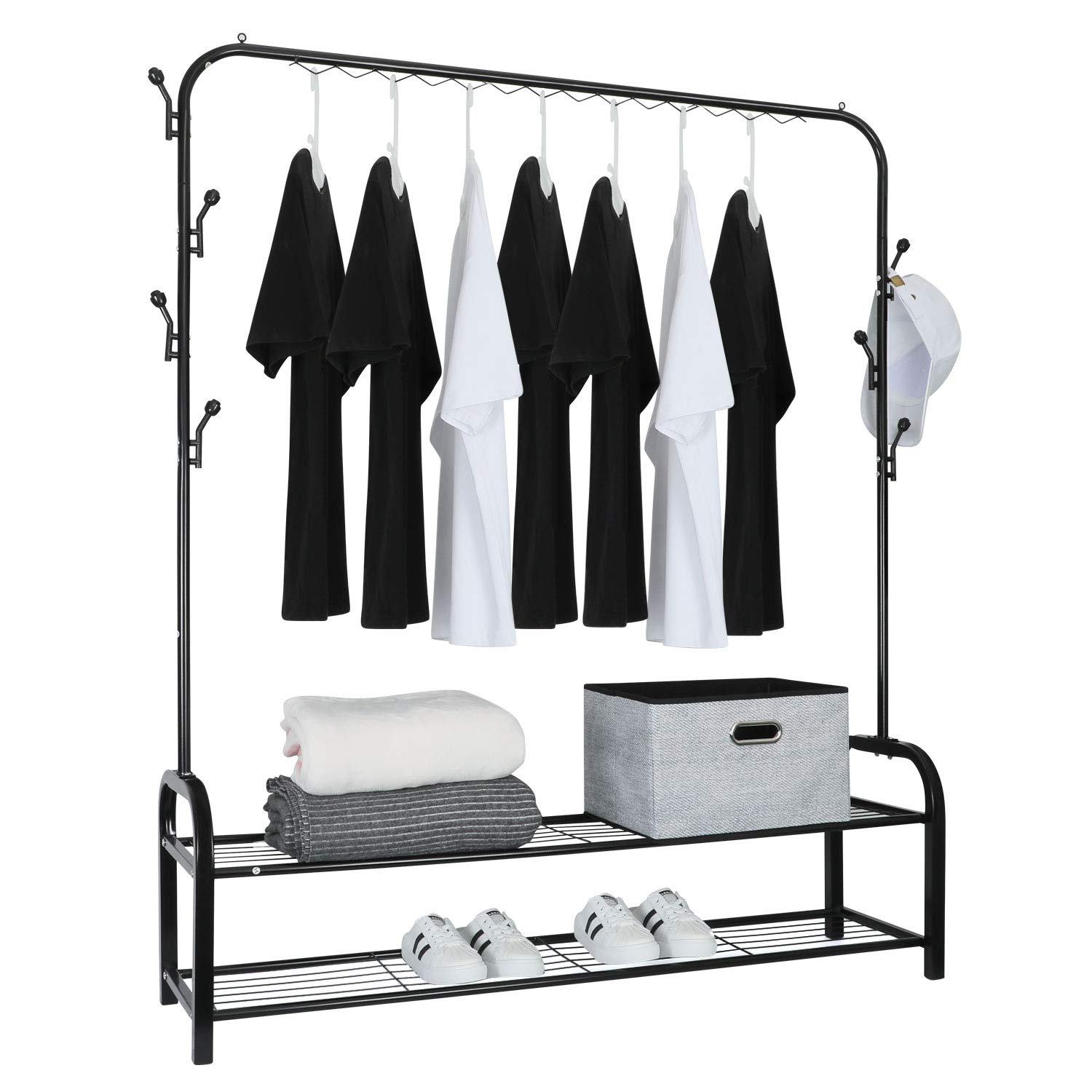 YOOKEA Coat Rack Coat Rack Stand with Metal Frame Clothes Rack with