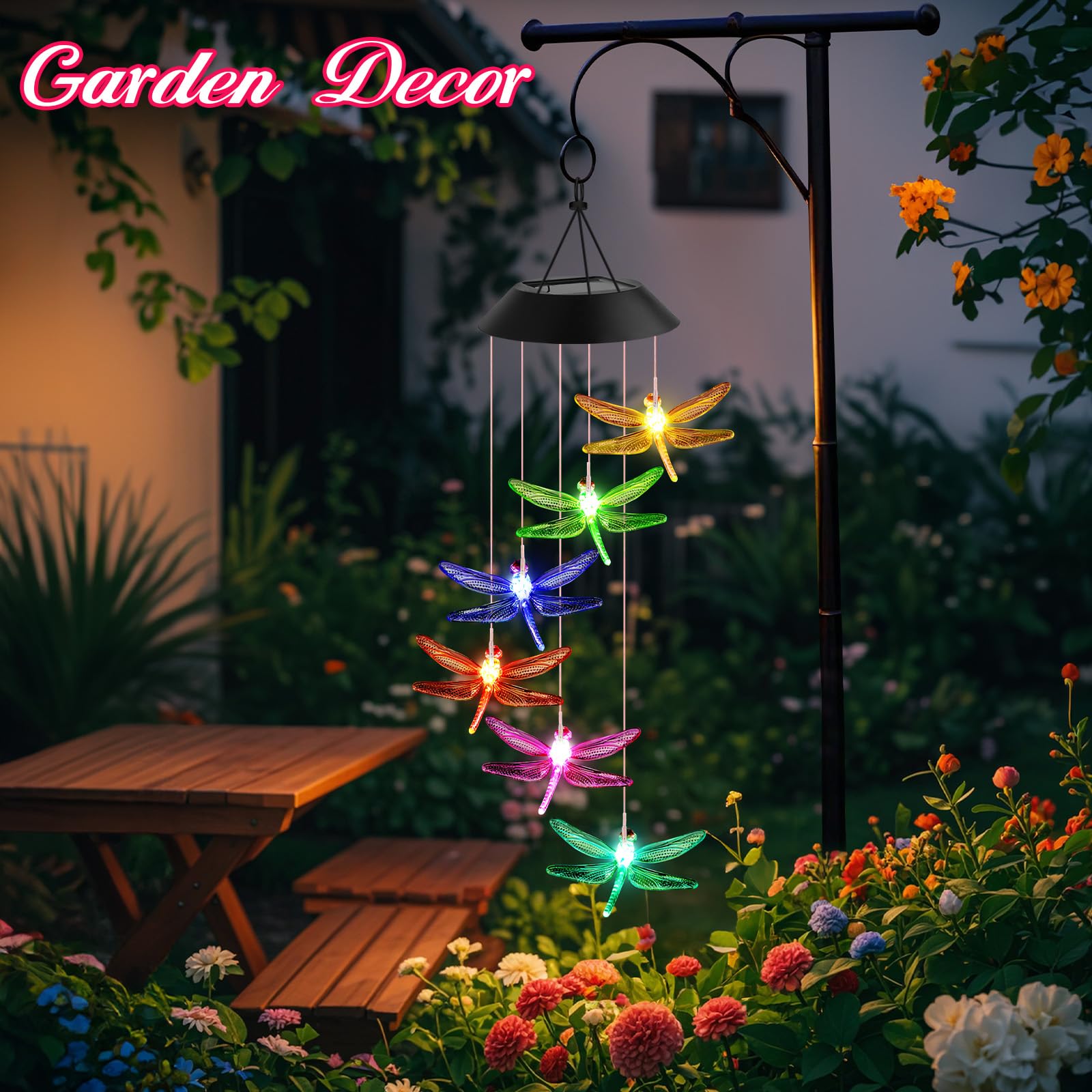Campanelli eolici a forma di libellula Decorazione luminosa