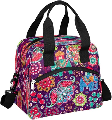 Miniatura 8 de Bolsa de almuerzo aislada para mujeres y hombres, diseño de girasol, a prueba de fugas, bolsa grande reutilizable para adultos con correa ajustable