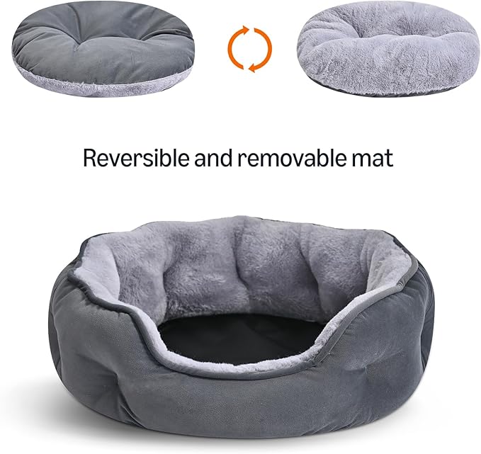 Cama Redonda para Perro Pequeño 20x19x6 Pulgadas Lavable miniatura 3