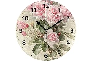 ALAZA Rose Floral Flower Wall Clock