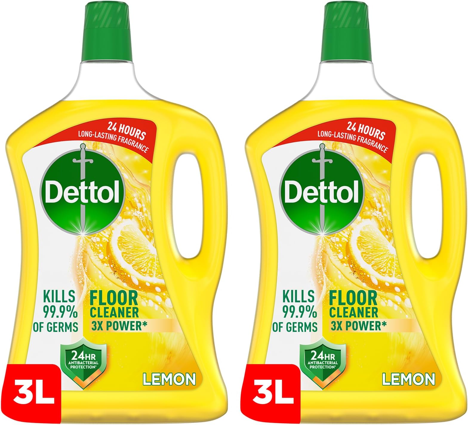 Antibacterial Power Floor Cleaner Fresh Lemon Scent, 3L x 2
