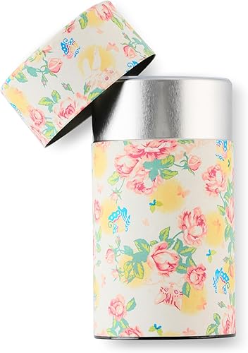 Bote de papel japonés Mino Washi para té, patrón de gatos, marfil, recipiente hermético de almacenamiento de doble tapa