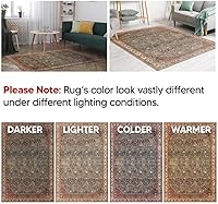 Vista 6 de Keen Home Design 5x7 Rug - Machine Washable Area Rug with Non-Slip Backing, Ideal for Living Room, Dining Room, Bedroom - Vintage, Easy Clean