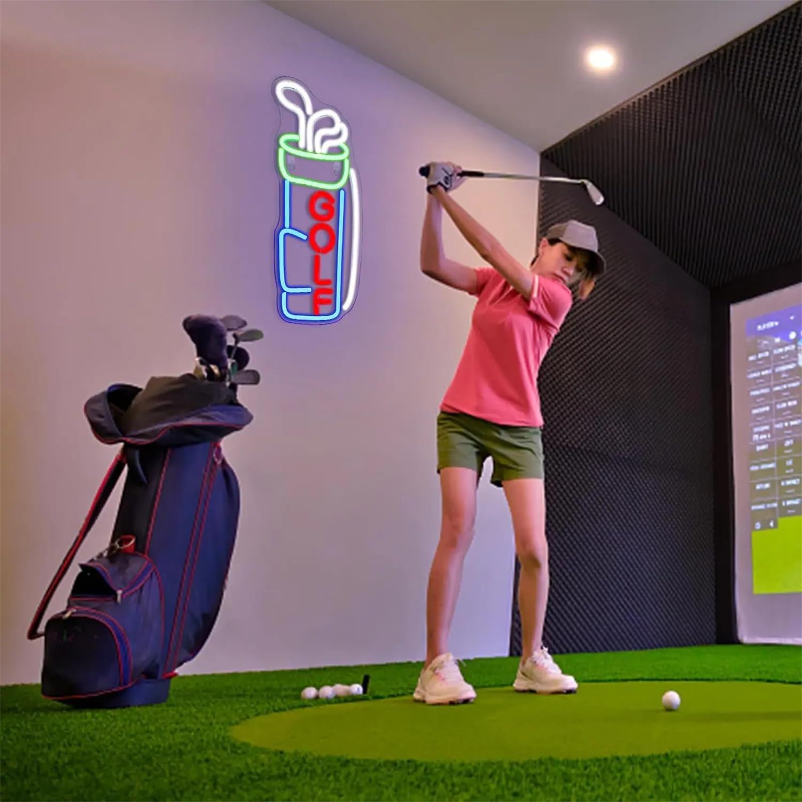 FINOTI insegna Neon Golf per Decorazioni Parete insegne Luminose a LED Creative con Alimentazione USB luci Sfondo Decorazioni casa Hotel Feste Golf Club USB con Interruttore