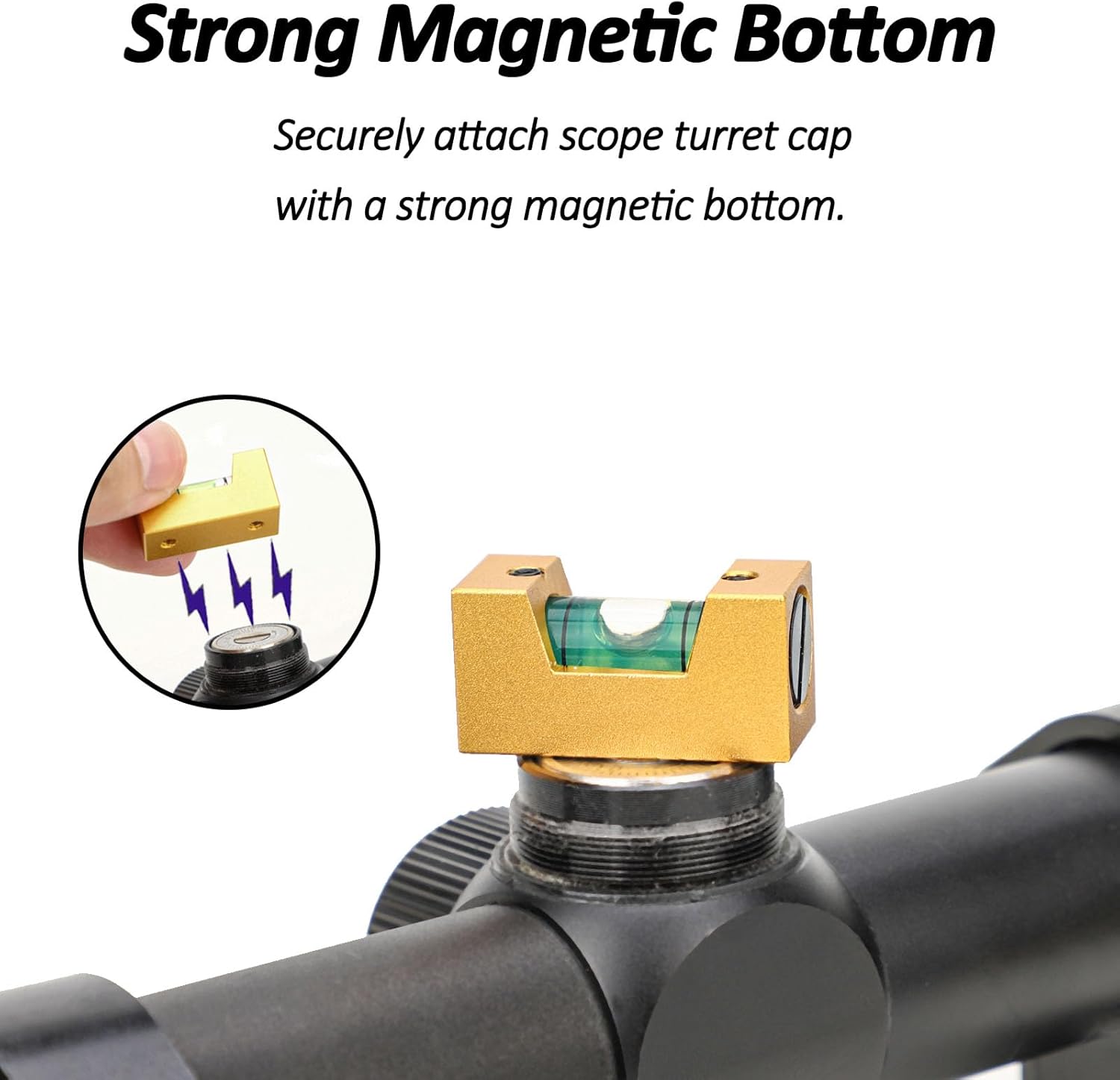 Foldable Scope Bubble Level Picatinny Level Scope Leveling Kit Professional Design High Precision (Gold)