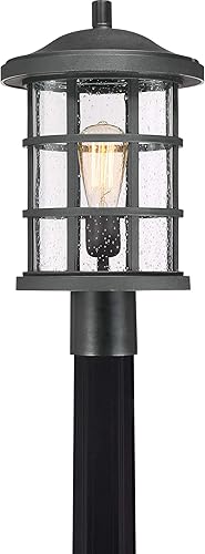 Quoizel CSE9010EK Crusade - Soporte de poste para exteriores, 1 luz, 150 vatios, negro tierra (17 pulgadas de alto x 10 pulgadas de ancho)