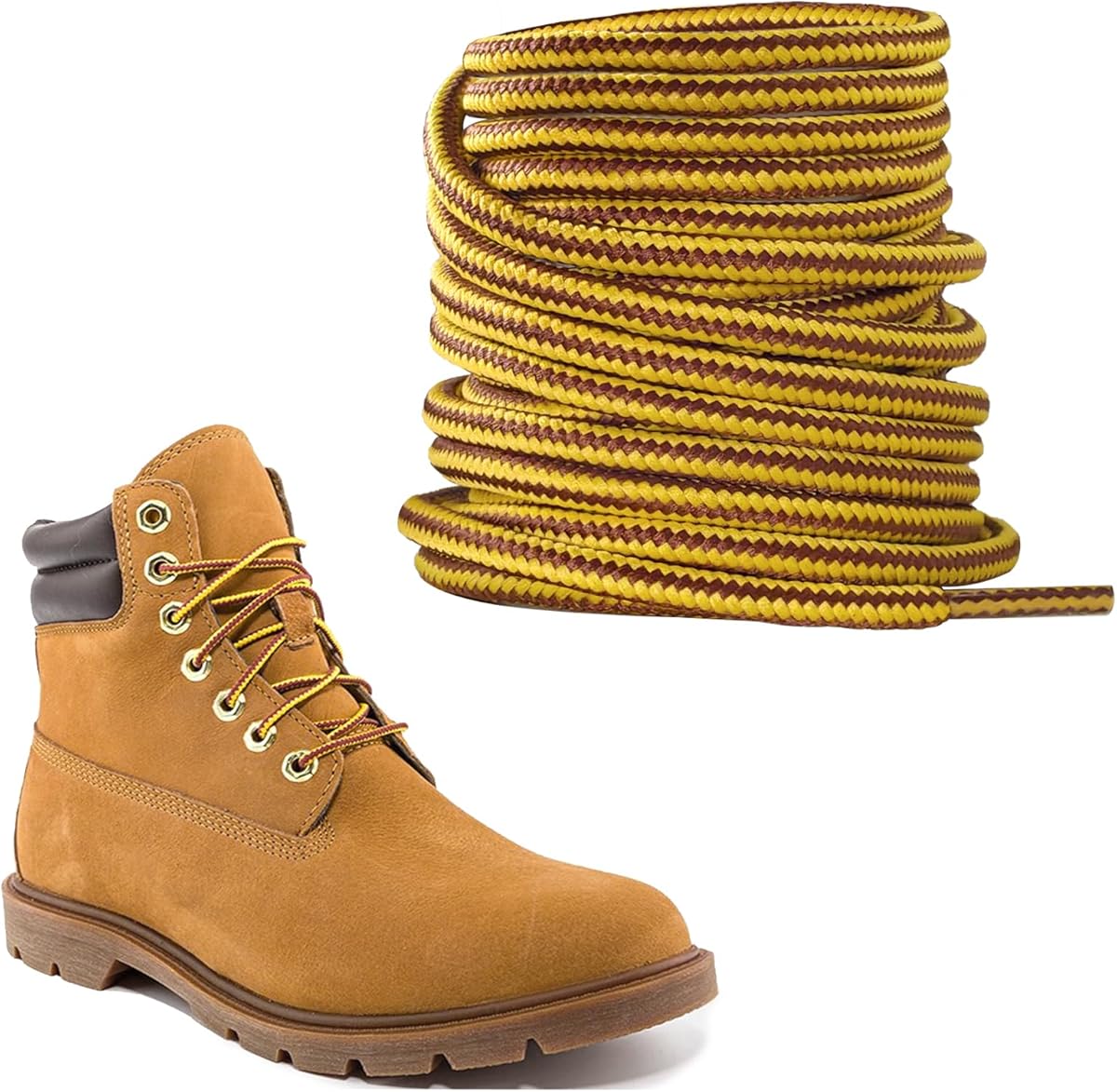 Boot Laces for Timberland Hiking, Long Round Work Laces Heavy Duty Shoelaces Replacement