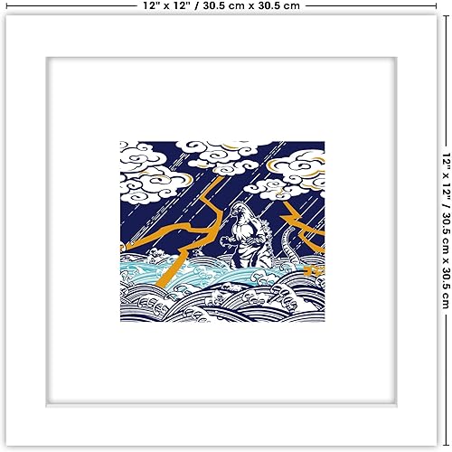 Miniatura 6 de Trends International Gallery Pops Godzilla - Póster tradicional japonés de Godzilla Storm para pared, 12.00 x 12.00 pulgadas, versión de marco blanco