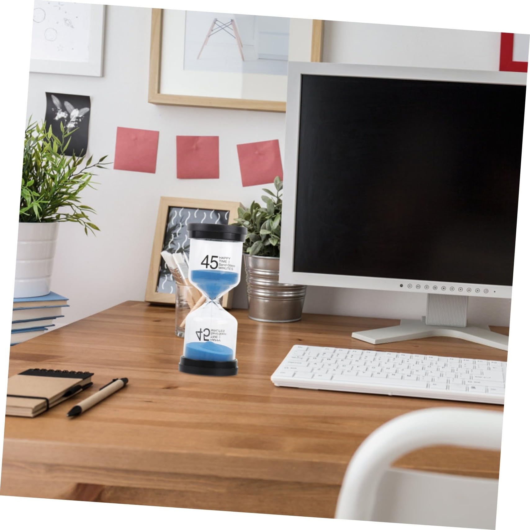 NOLITOY Reloj de Arena de Escritorio Material Vidrio y Plástico 3 Piezas Temporizador para Decoración del Hogar Adecuado para Uso Interior