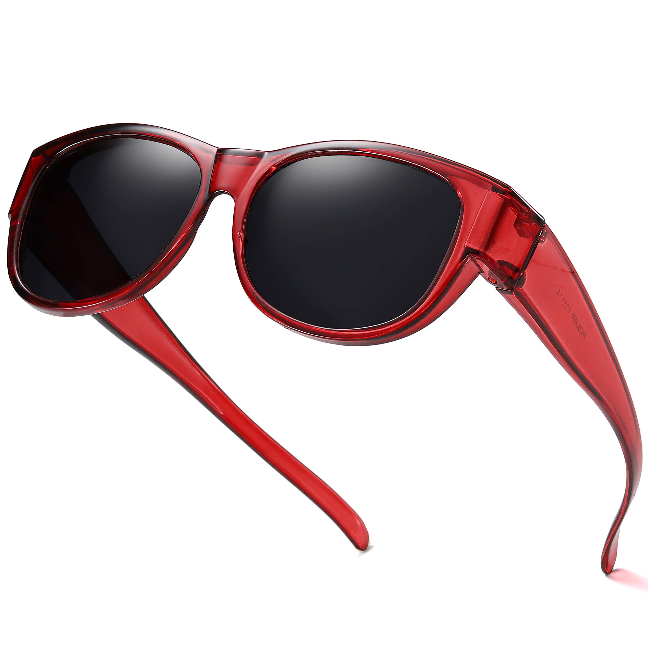 SHEEN KELLY Oversized Polarized Fit Over Sunglasses Women Men TR90 Mirrored Over Glasses Cat Eye Driver Goggles