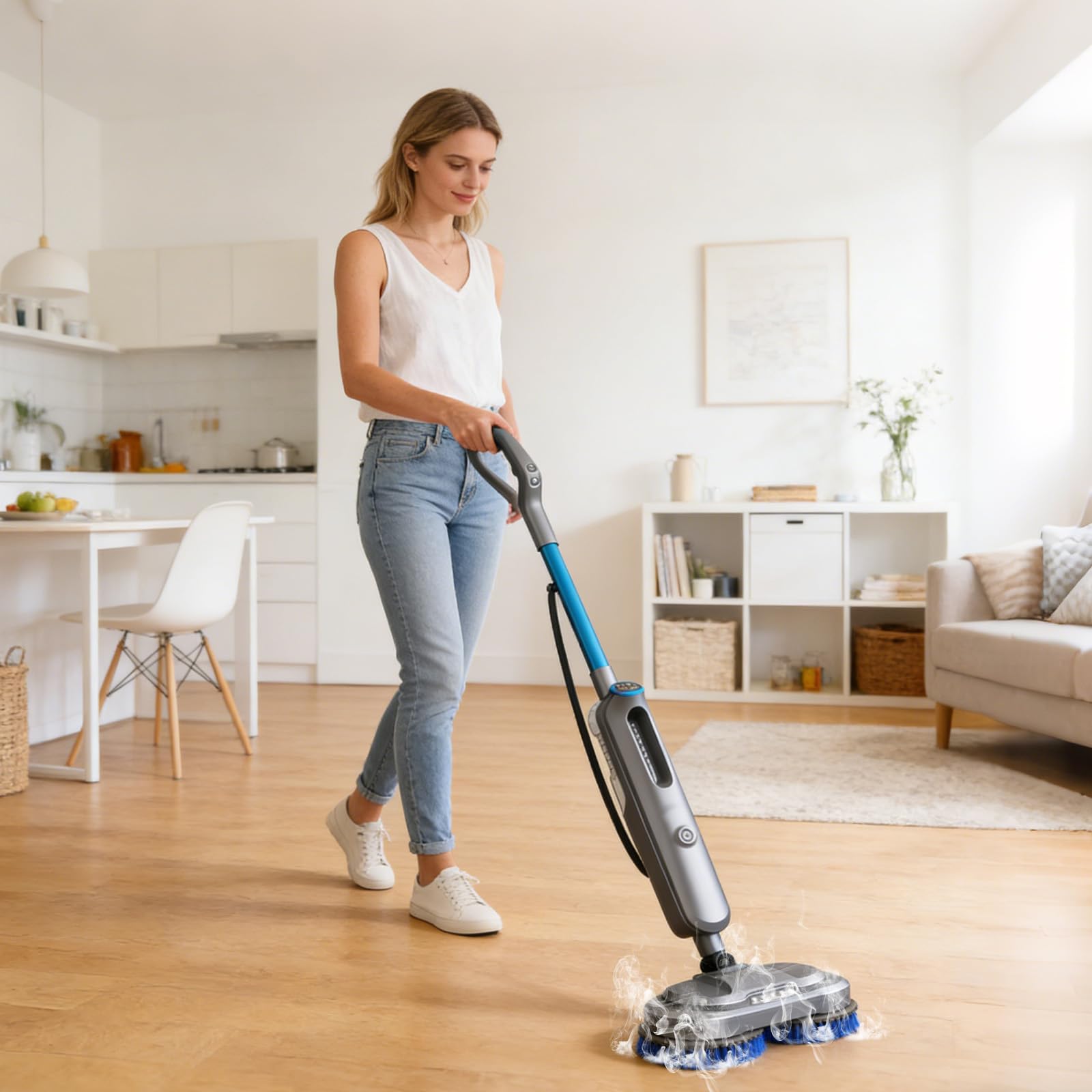 Paquete de 2 cabezales de cepillo de repuesto para fregona de vapor Bissell 3897A/3712C/3712W SpinWave SmartSteam, limpieza profesional y pulido, limpieza profunda de suelos duros