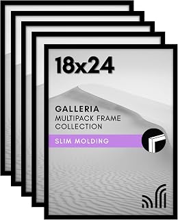 Americanflat 18x24 Poster Frame 5-Pack - Slim Molding - Black