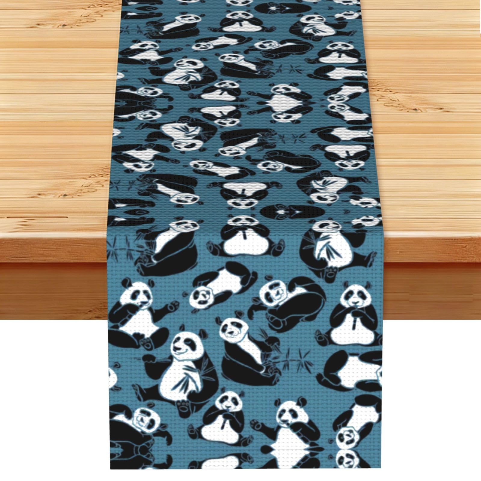 funny panda Linen Feel Table Runner Wedding Party Home Decoration