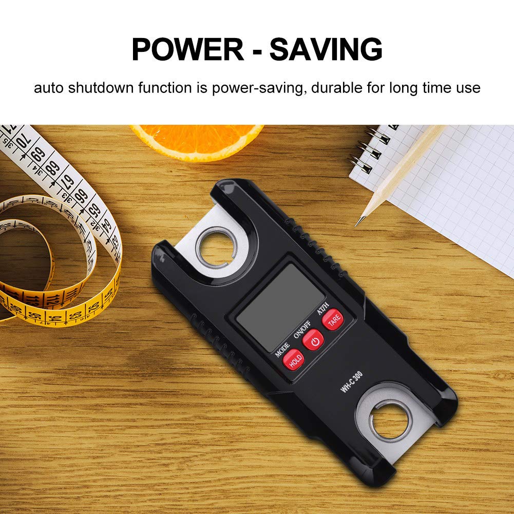 300kg Digital Hanging Scale, Portable LCD Display Hook Tool with Auto Shutdown Tare Function, for Fishing Retail Delivery