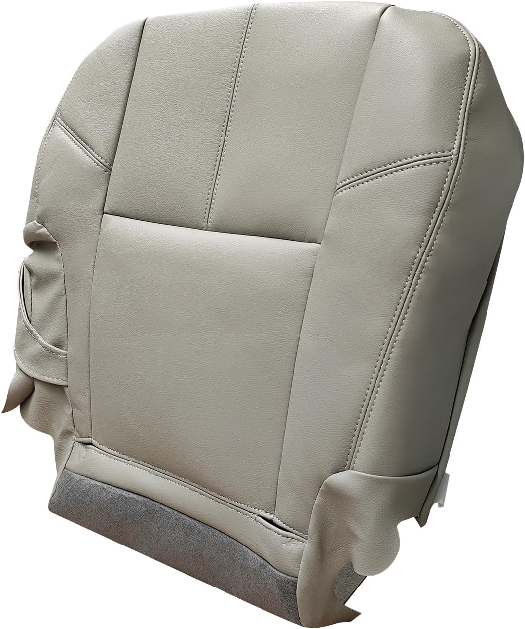 2nd Row Passenger Bottom Leather Seat Cover, Replacement Gray Second Row Passenger Side Seat Cover Compatible with Chevy Suburban 50/50 Captain Chairs/with GMC Sierra 1500 2500HD 2007-2014