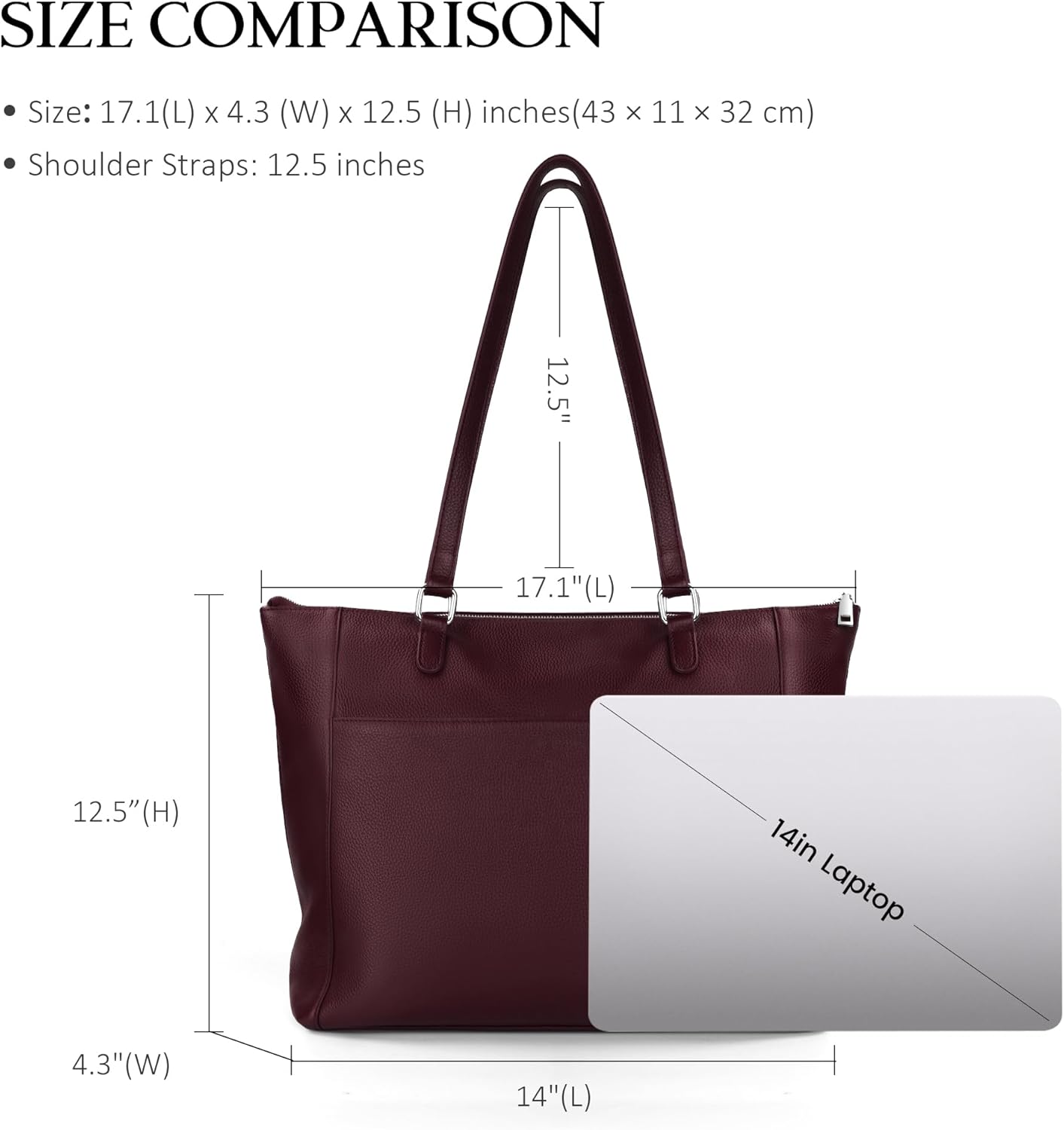 befen Genuine Leather Tote Bag for Women, Large Tote Bag for Women for Work Purses Satchel Handbags with Top Handles - Image 3