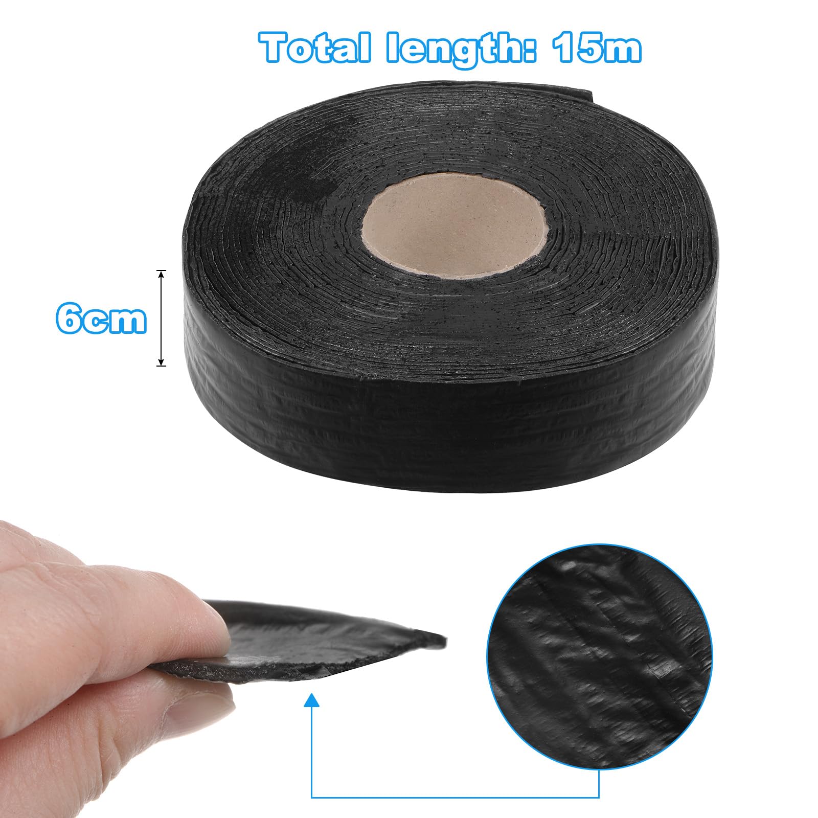 QUARKZMAN 2 Rollos 33 pies x 2.4" Cinta de Reparación Autoadhesiva para Grietas de Asfalto Alta Adhesión Relleno Flexible para Carreteras de Cemento Entrada de Vehículos Pavimento